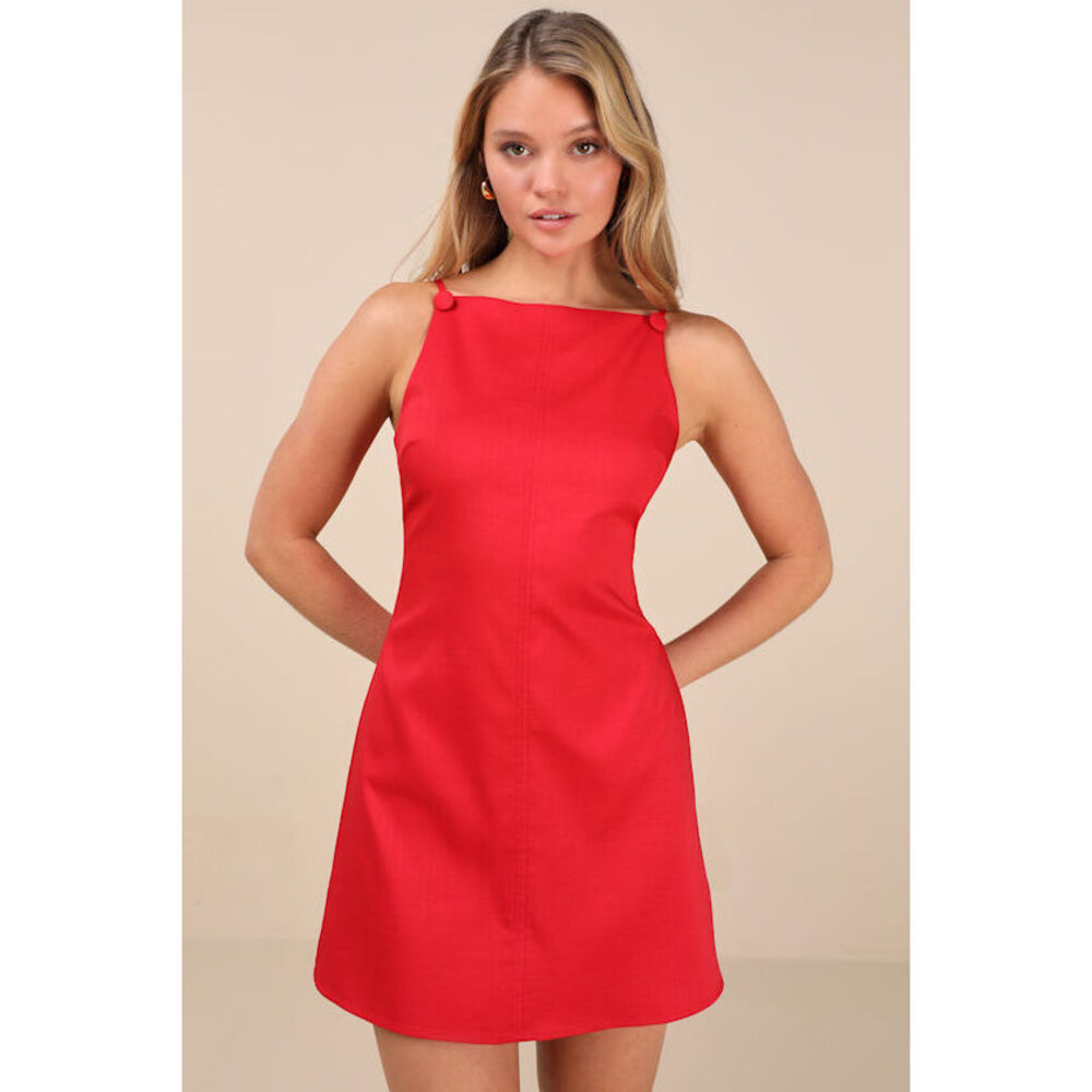 Lulus Chic Ease Red Sleeveless Mini Dress - Size M